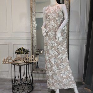 Rose Cream Formal Evening Dress Gown